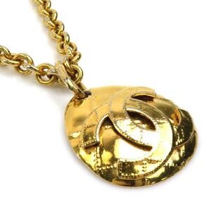 CHANEL Gold Coco Mark Necklace
